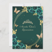 フローラエメラルド金ゴールドティアラバタフライキンセアニラ 招待状 (裏面)
