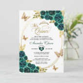 フローラエメラルド金ゴールドティアラバタフライキンセアニラ 招待状 (スタンド正面)