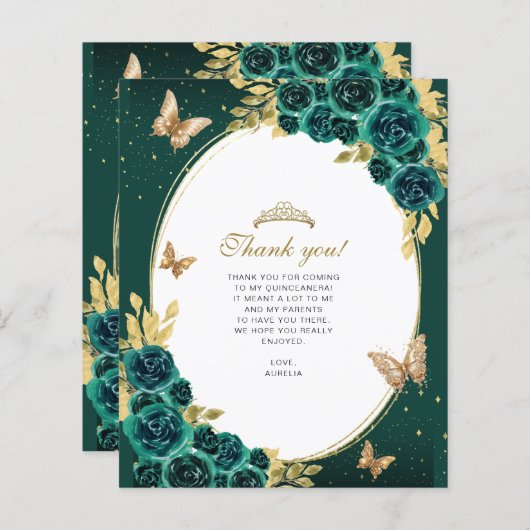 フローラエメラルド金ゴールドバタフライキンセニェラ写真 (正面/裏面)