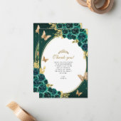 フローラエメラルド金ゴールドバタフライキンセニェラ写真 ノートカード (正面/裏面インサイチュ)