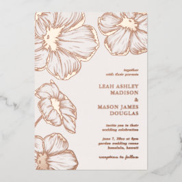 フローラエレガモダンントウェディング 箔招待状