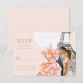 フローラエレガモダンントウェディングRSVP写真 出欠カード (正面/裏面)