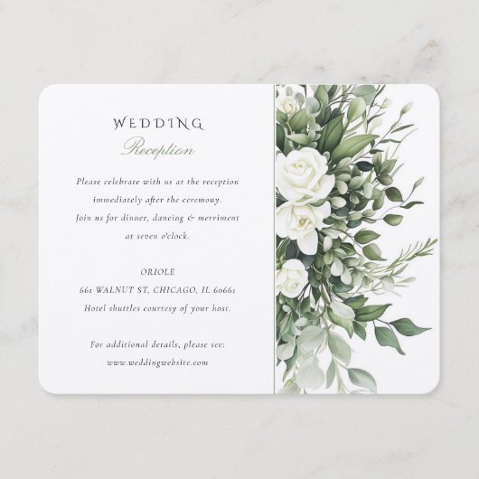 フローラエレガンスウェディングレセプションカード エンクロージャーカード (正面)