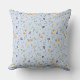 フローラエレガンスクラシックイエローパープルパターン クッション