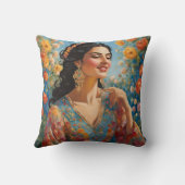 フローラエレガンススクウェア鮮やかピロー – ホームデコール クッション (裏面)