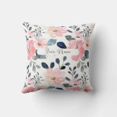 「フローラエレガンスパーソナライズされた：枕デザイン クッション (裏面)