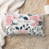 「フローラエレガンスパーソナライズされた：枕デザイン ランバークッション (ブランケット)