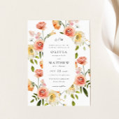 フローラエレガンスピンクコーラル結婚式招待状 招待状