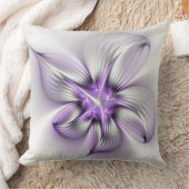 フローラエレガンスモダン抽象芸術バイオレットフラクタルアート クッション (ブランケット)