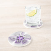 フローラエレガンスモダン抽象芸術バイオレットフラクタルアート コースター (側面)