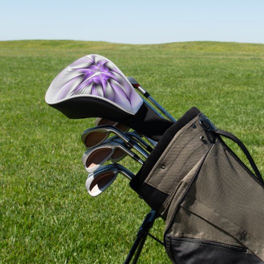 フローラエレガンスモダン抽象芸術バイオレットフラクタルアート ゴルフヘッドカバー (インサイチュ)