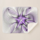 フローラエレガンスモダン抽象芸術バイオレットフラクタルアート シェルパブランケット (正面(横))