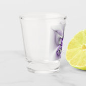 フローラエレガンスモダン抽象芸術バイオレットフラクタルアート ショットグラス (左)