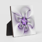 フローラエレガンスモダン抽象芸術バイオレットフラクタルアート フォトプラーク (正面)