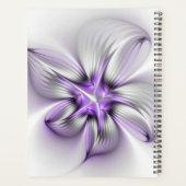 フローラエレガンスモダン抽象芸術バイオレットフラクタルアート プランナー手帳 (裏面)