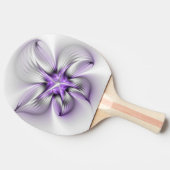 フローラエレガンスモダン抽象芸術バイオレットフラクタルアート 卓球ラケット (横)