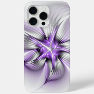 フローラエレガンスモダン抽象芸術バイオレットフラクタルアート iPhone 15 PRO MAXケース