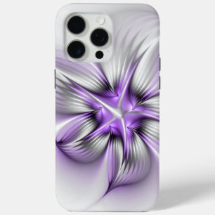 フローラエレガンスモダン抽象芸術バイオレットフラクタルアート iPhone 15 PRO MAXケース