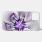 フローラエレガンスモダン抽象芸術バイオレットフラクタルアート Case-Mate iPhoneケース (裏面 (横))