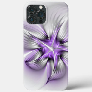 フローラエレガンスモダン抽象芸術バイオレットフラクタルアート iPhone 13 PRO MAXケース
