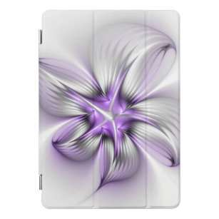 フローラエレガンスモダン抽象芸術バイオレットフラクタルアート iPad PROカバー