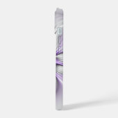 フローラエレガンスモダン抽象芸術バイオレットフラクタルアート iPhone 15ケース (左側面)