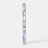 フローラエレガンスモダン抽象芸術バイオレットフラクタルアート iPhone 16ケース (左側面)