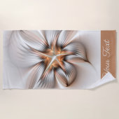 フローラエレガンスモダン抽象芸術フラクタル美術名 ビーチタオル (正面)