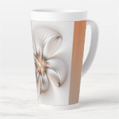 フローラエレガンスモダン抽象芸術フラクタル・アート カフェラテマグ (右アングル)