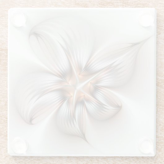 フローラエレガンスモダン抽象芸術フラクタル・アート ガラスコースター (裏面)