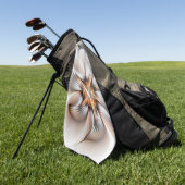 フローラエレガンスモダン抽象芸術フラクタル・アート ゴルフタオル (グリーン)