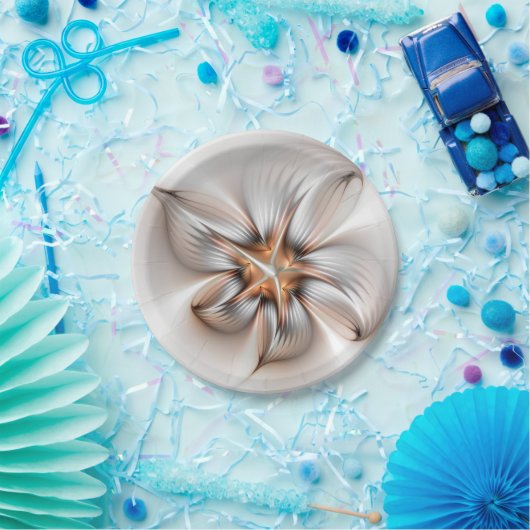 フローラエレガンスモダン抽象芸術フラクタル・アート ペーパープレート (パーティー)