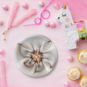 フローラエレガンスモダン抽象芸術フラクタル・アート ペーパープレート (パーティー)