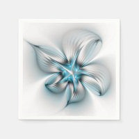 フローラエレガンスモダン抽象芸術ブルーフラクタルアート