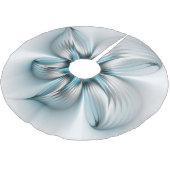 フローラエレガンスモダン抽象芸術ブルーフラクタルアート ブラッシュドポリエステルツリースカート (アングル)