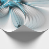 フローラエレガンスモダン抽象芸術ブルーフラクタルアート ラッピングペーパー (角)