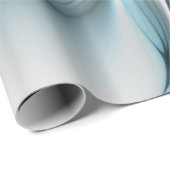 フローラエレガンスモダン抽象芸術ブルーフラクタルアート ラッピングペーパー (ロールコーナー)