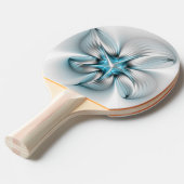 フローラエレガンスモダン抽象芸術ブルーフラクタルアート 卓球ラケット (正面アングル)