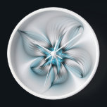 フローラエレガンスモダン抽象芸術ブルーフラクタルアート 壁時計<br><div class="desc">ユニークエレガントファンタジー花3D効果。青と灰色のパステルカラー。デザインのラウンドウォール時計など。</div>
