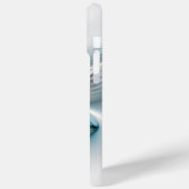 フローラエレガンスモダン抽象芸術ブルーフラクタルアート Case-Mate iPhoneケース (裏面 / 左)