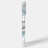 フローラエレガンスモダン抽象芸術ブルーフラクタルアート Case-Mate iPhoneケース (裏面 / 右)