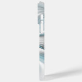 フローラエレガンスモダン抽象芸術ブルーフラクタルアート Case-Mate iPhoneケース (裏面 / 左)