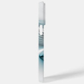 フローラエレガンスモダン抽象芸術ブルーフラクタルアート Case-Mate iPhoneケース (裏面 / 右)