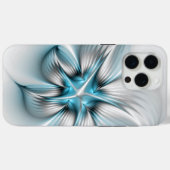 フローラエレガンスモダン抽象芸術ブルーフラクタルアート Case-Mate iPhoneケース (裏面 (横))