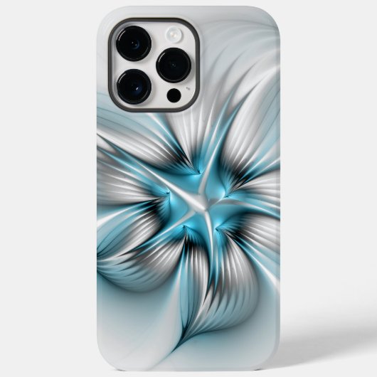 フローラエレガンスモダン抽象芸術ブルーフラクタルアート Case-Mate iPhoneケース (裏面)