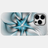 フローラエレガンスモダン抽象芸術ブルーフラクタルアート Case-Mate iPhoneケース (裏面 (横))