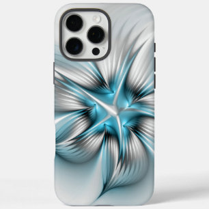 フローラエレガンスモダン抽象芸術ブルーフラクタルアート iPhone 16 PRO MAXケース