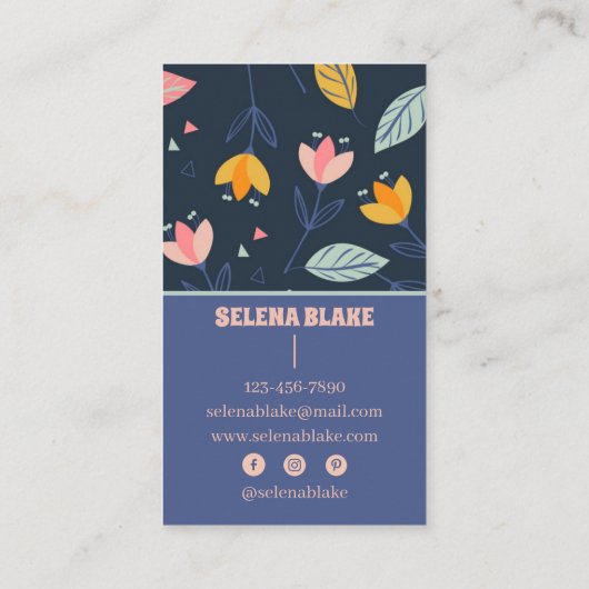 フローラエレガンスモダン: & minimalist vertical 名刺 (裏面)