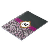 フローラエレガンスモノグラムのジャーナル:ヴィンテージピンク ノートブック (左側)