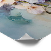 フローラエレガンス – オーキッドフラワーズウォーターカラーアート ポスター (角)